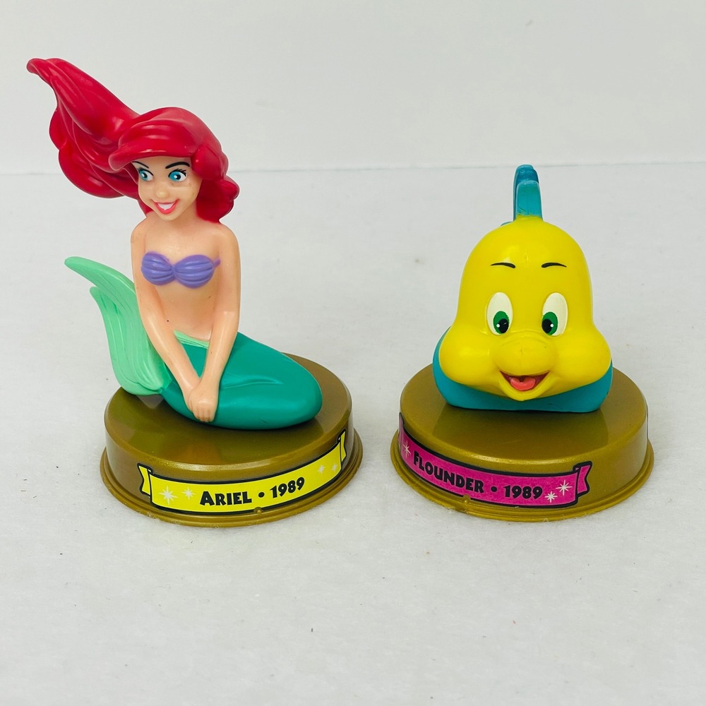Disney 100 Years of Magic Ariel Flounder Figurine Walt Disney World 1989 Mermaid